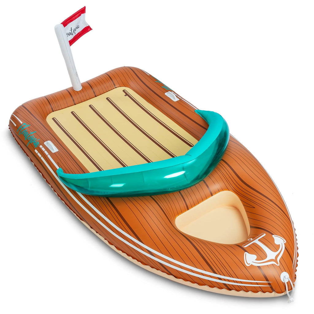 8 ft Inflatable Boat Pool Float with Reinforced Cooler I9987