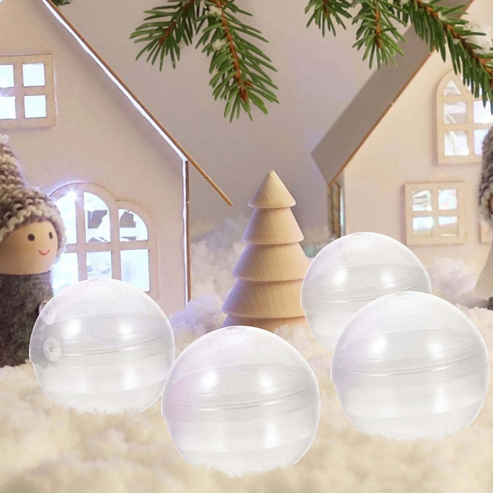 100pcs Clear Plastic Fillable Balls V747