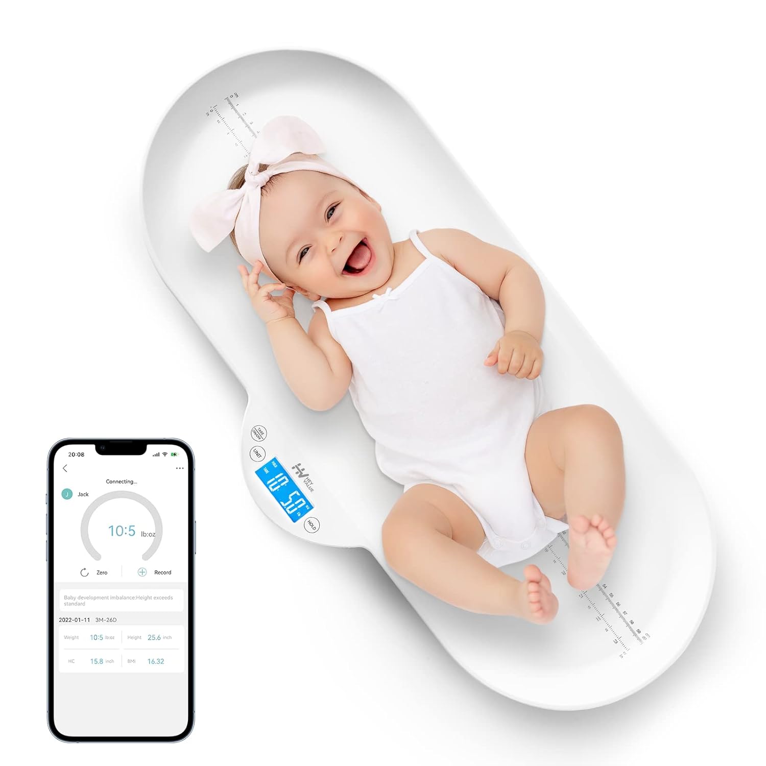 Digital Weighing Scale for Newborn Infant Toddler Cat Puppy Animals with Hold Function, LCD Display, Pack of 2 B896