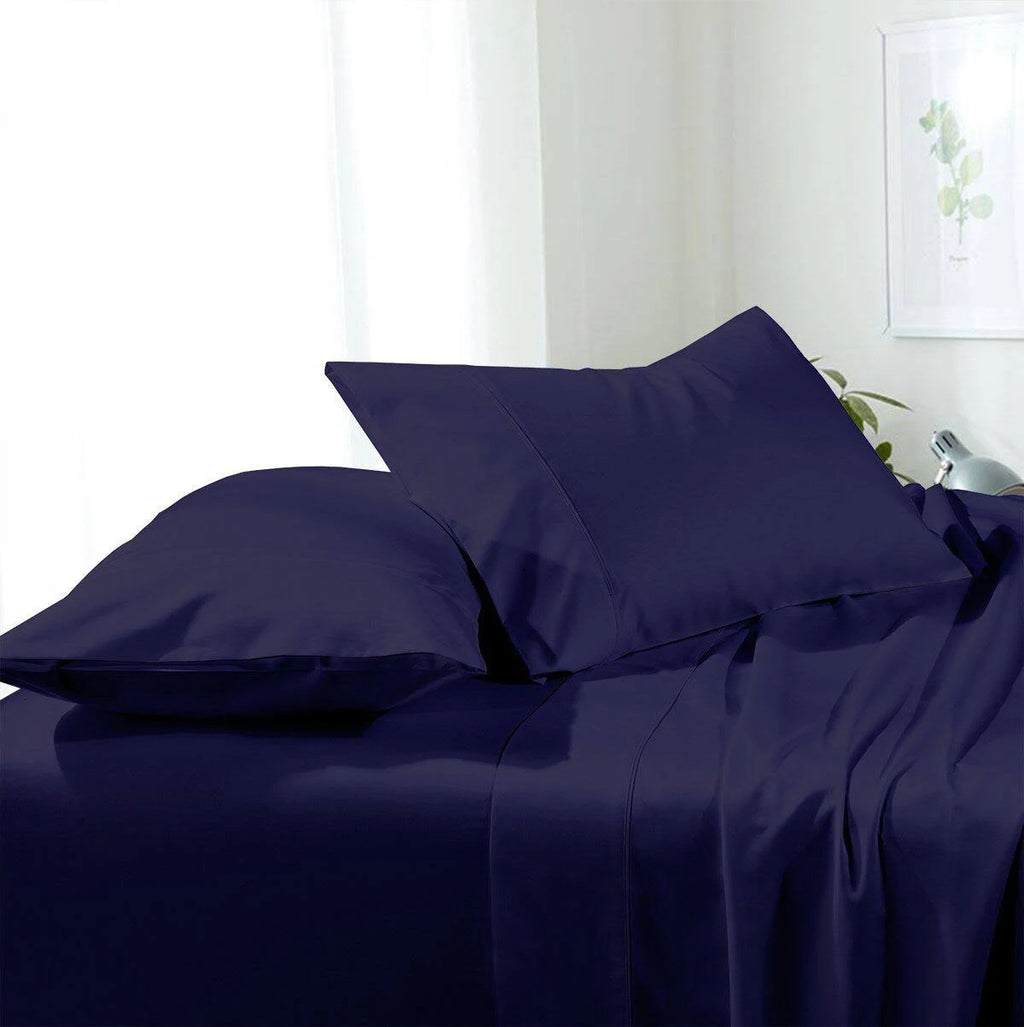 Navy Microfiber Split California King Sheets D77335