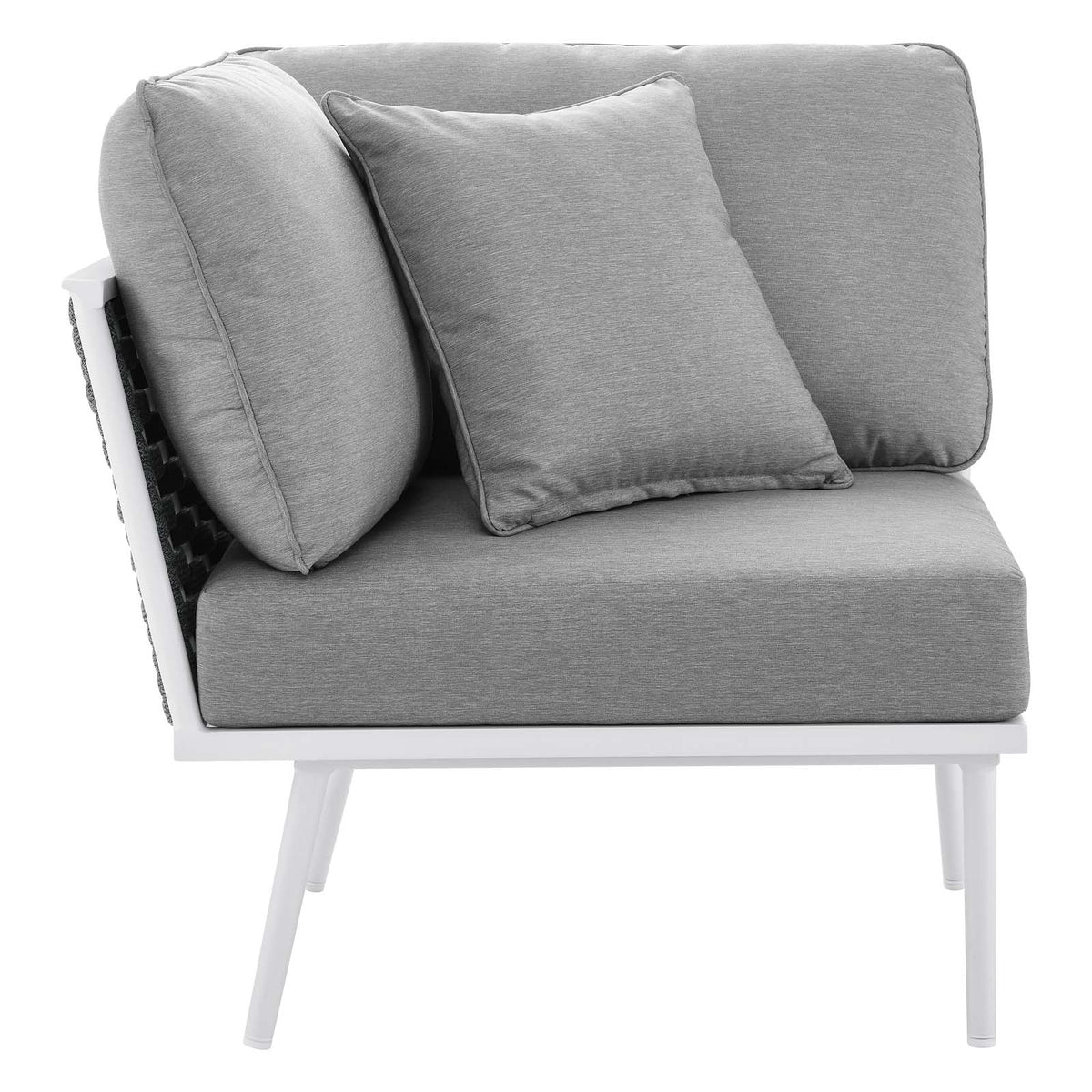 White Gray 7 Piece Aluminum Outdoor Sectional Sofa Set L137