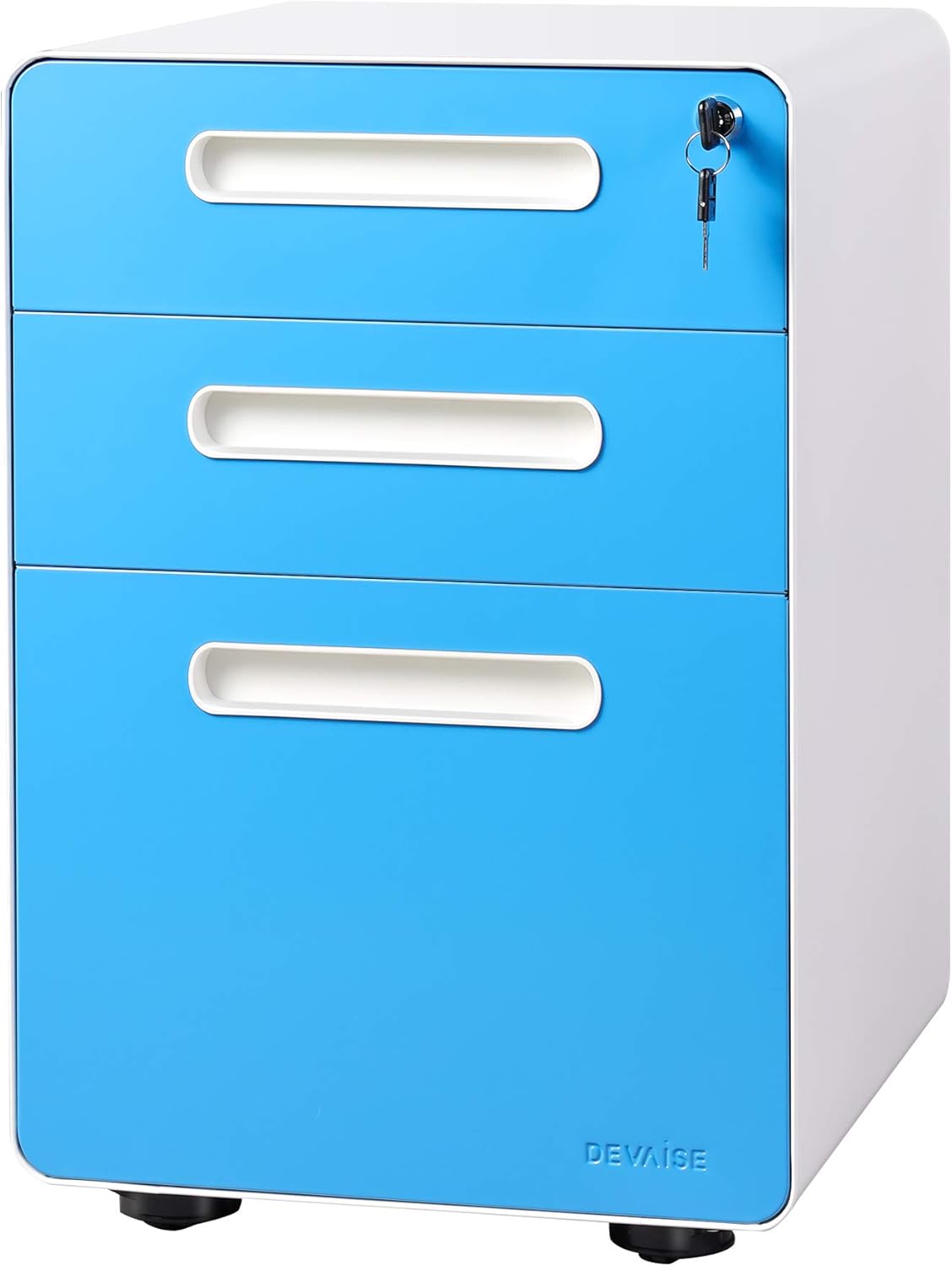 3-Drawer Mobile File Cabinet, Legal/Letter Size, Orange W280