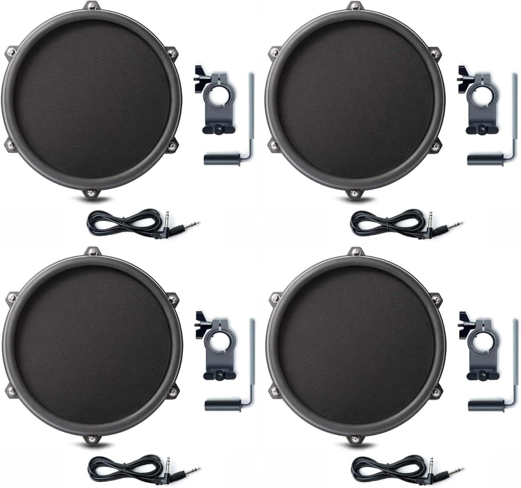 8 Inch Single-Zone Mesh Tom Pad with Clamp and 10ft Trigger Cable Bundle V4321