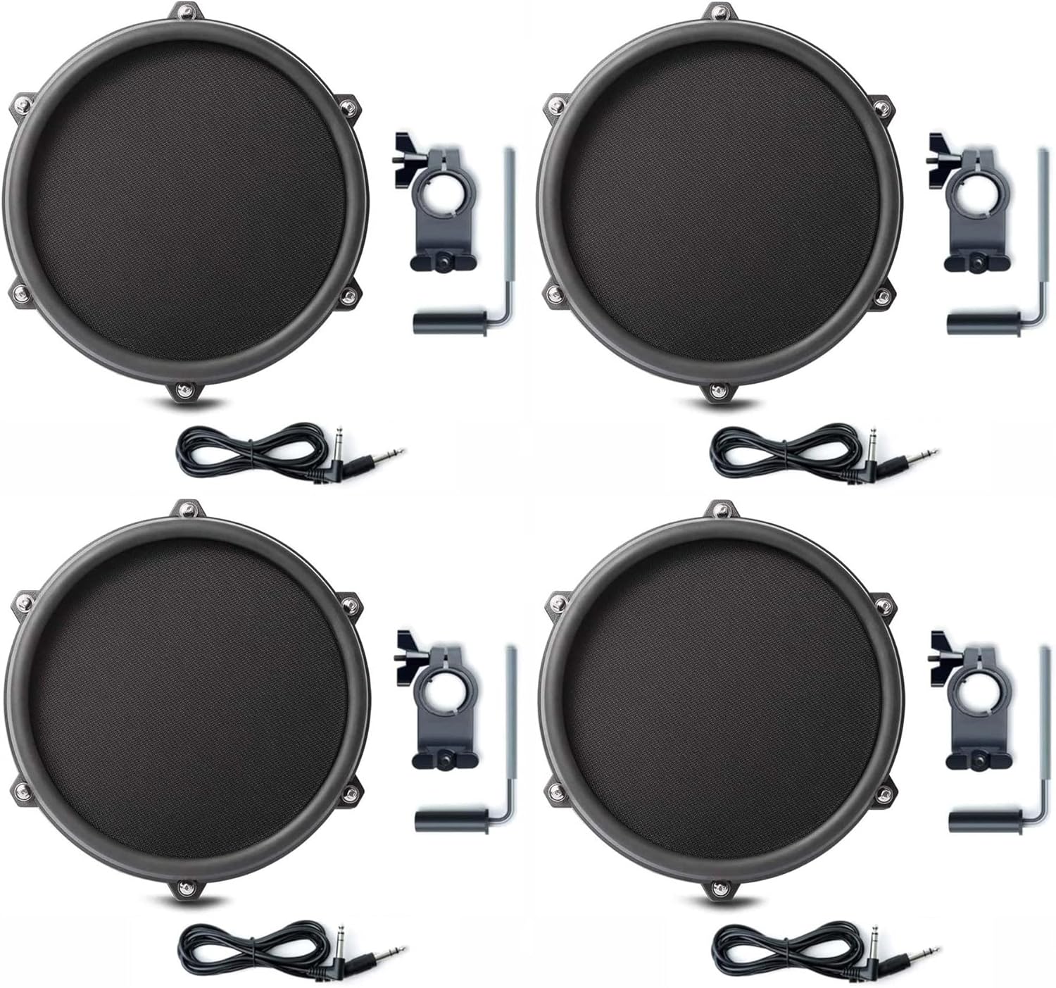 8 Inch Single-Zone Mesh Tom Pad with Clamp and 10ft Trigger Cable Bundle V4321
