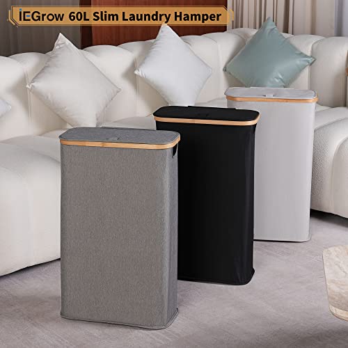 Black 75L Collapsible Laundry Hamper with Lid O91496