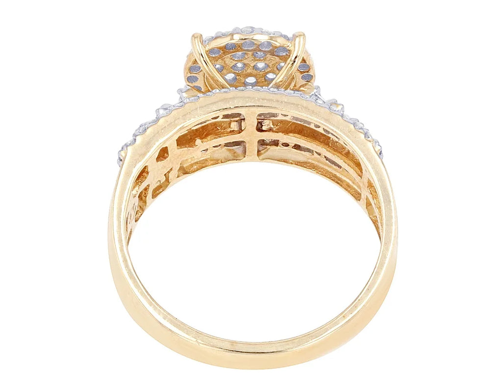 0.78 CT Diamond 10K Yellow Gold Cluster Ring U557