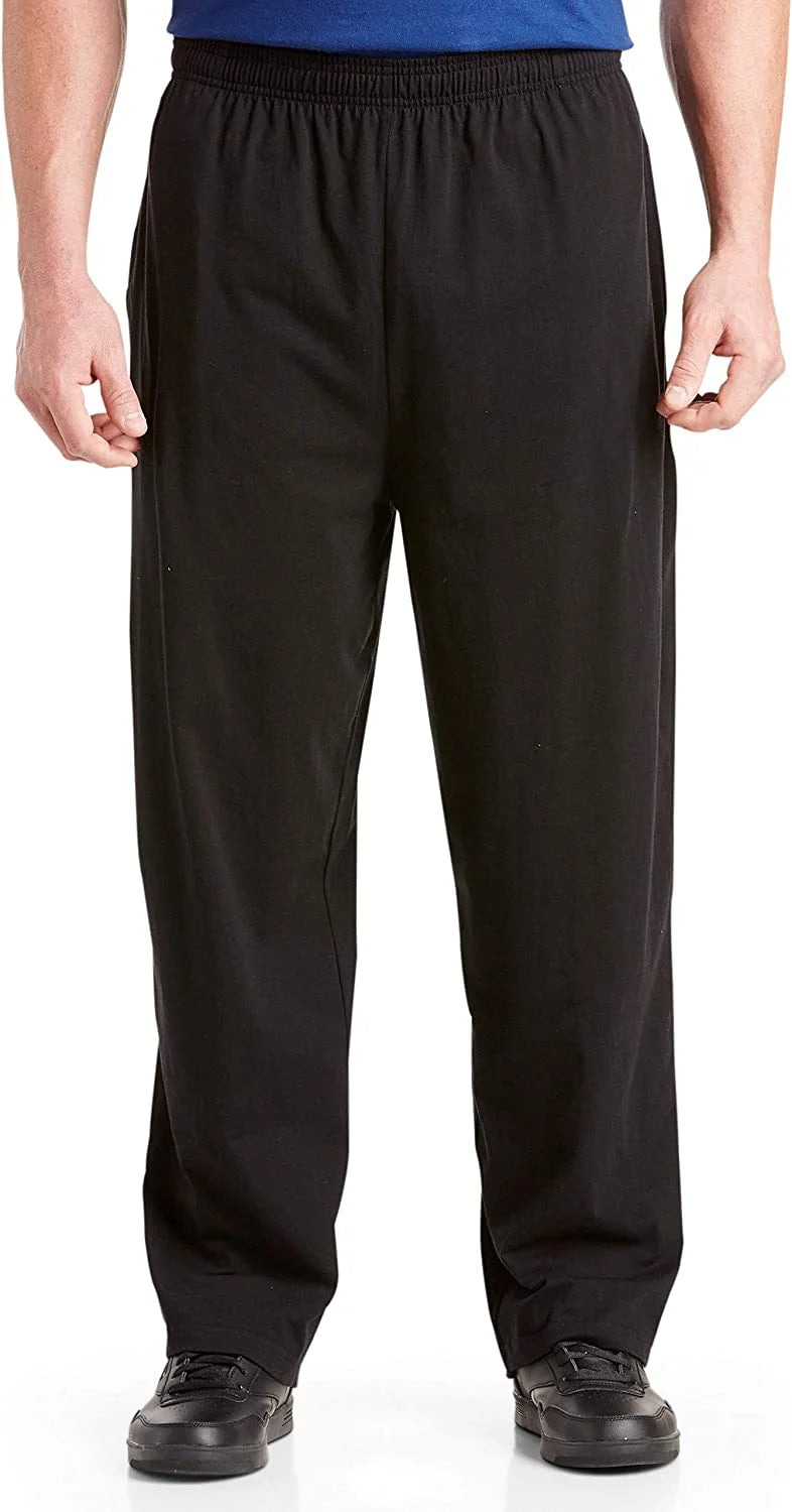 Black Open-Hemmed Jersey Pants R291