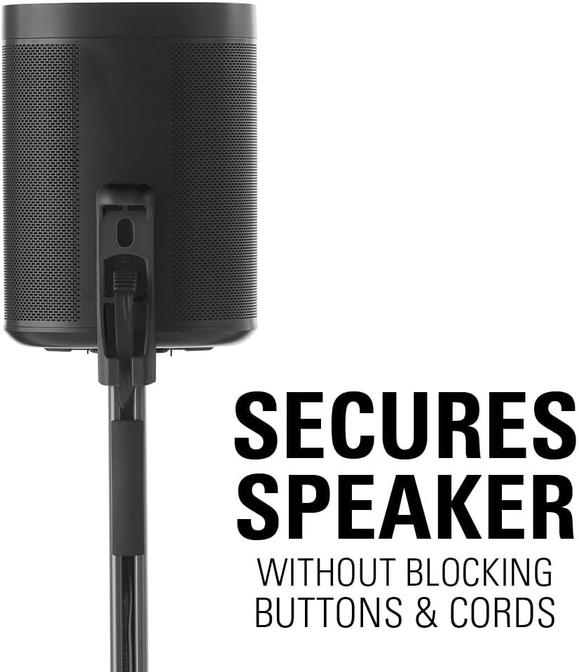 Black Adjustable Height Speaker Stands D8097