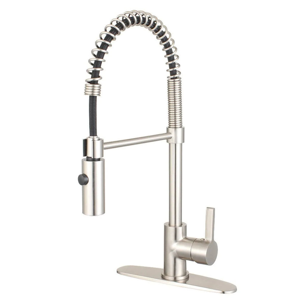 Polished Chrome Kitchen Faucet with Pull-Down Sprayer F5850