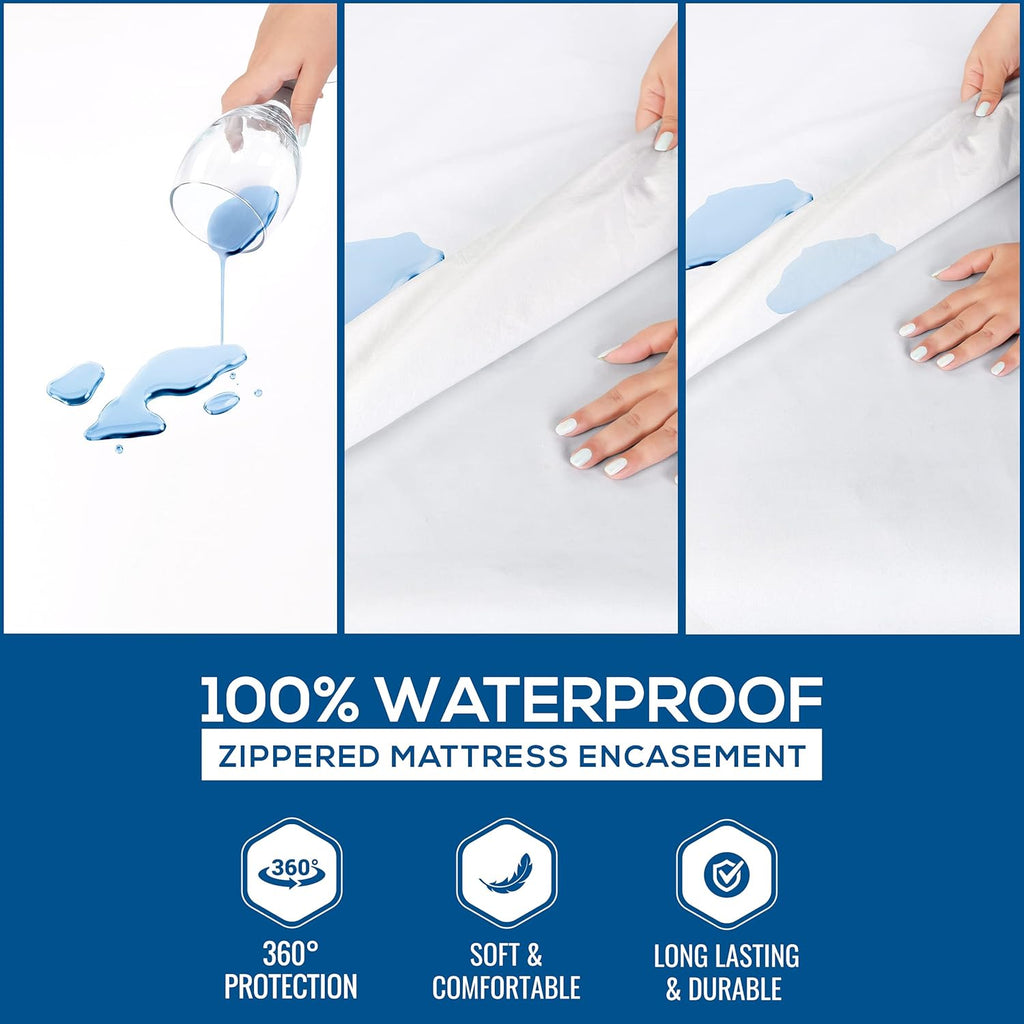 Twin XL 100% Waterproof Zippered Mattress Encasement F606236