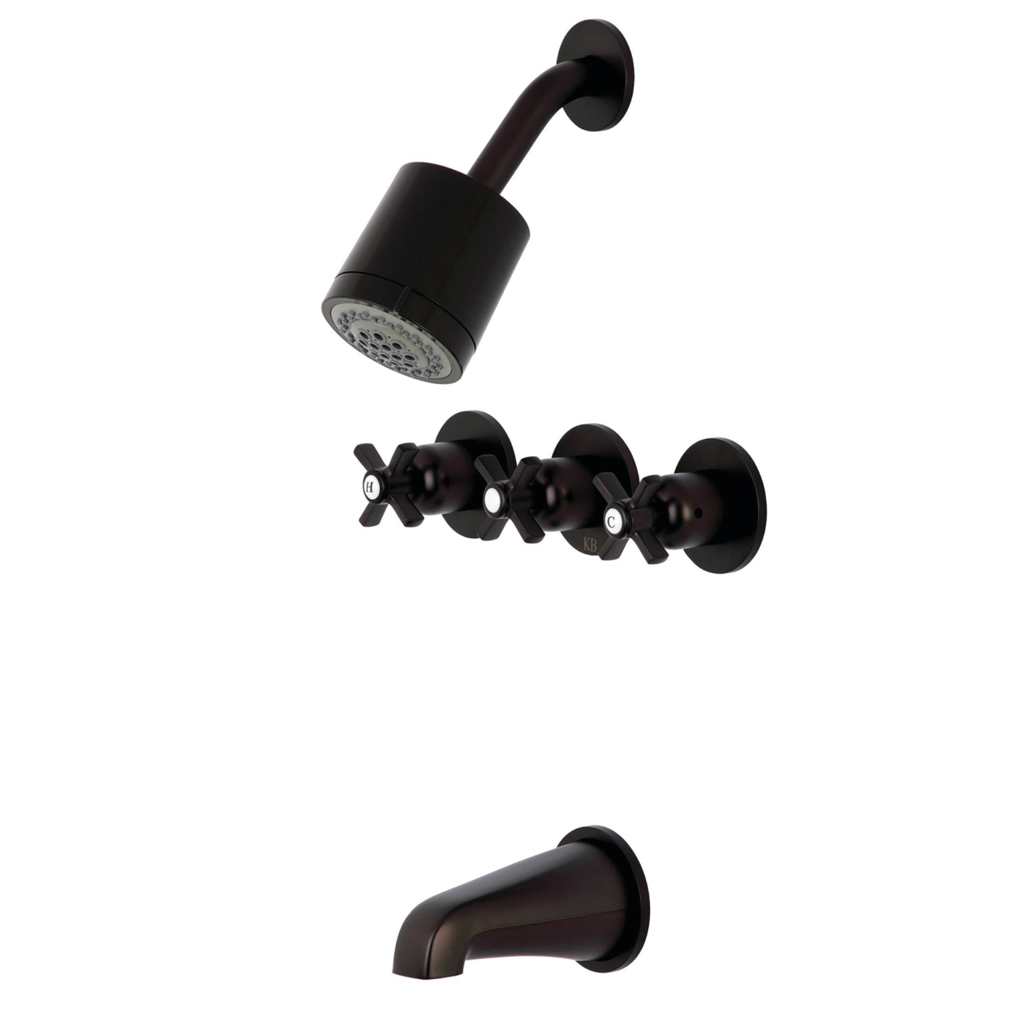 Three-Handle Tub and Shower Faucet, Oil Rubbed Bronze W376060