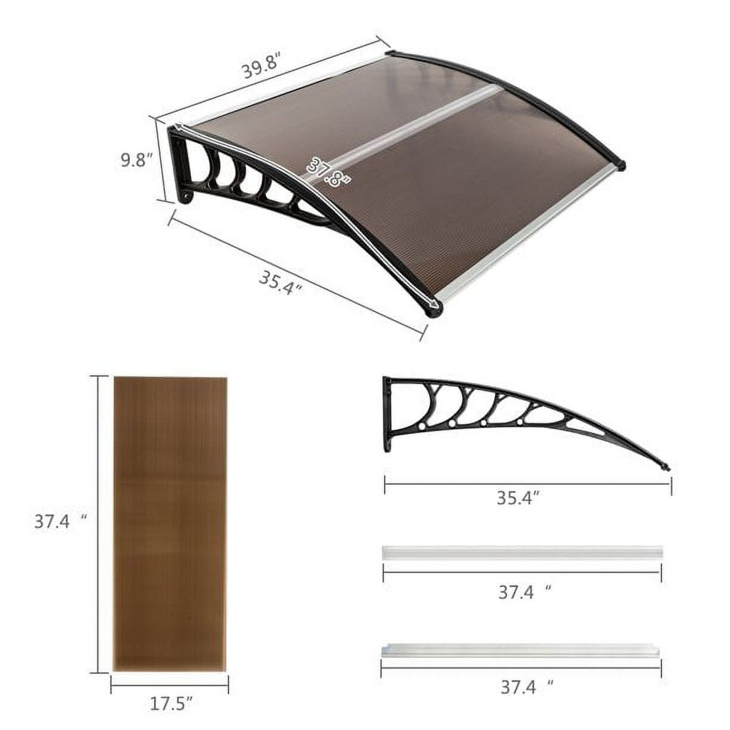 Window Awnings 40" x 38" Brown & Black A217