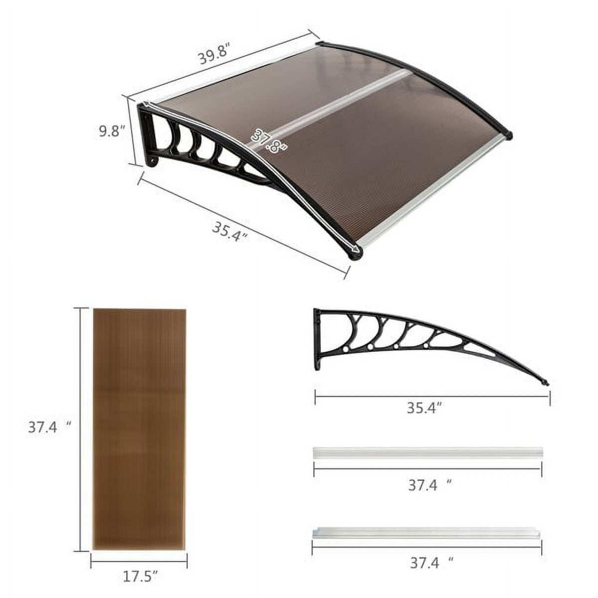 Window Awnings 40" x 38" Brown & Black A217