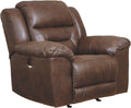 Faux Leather Power Rocker Recliner, Dark Brown R35652