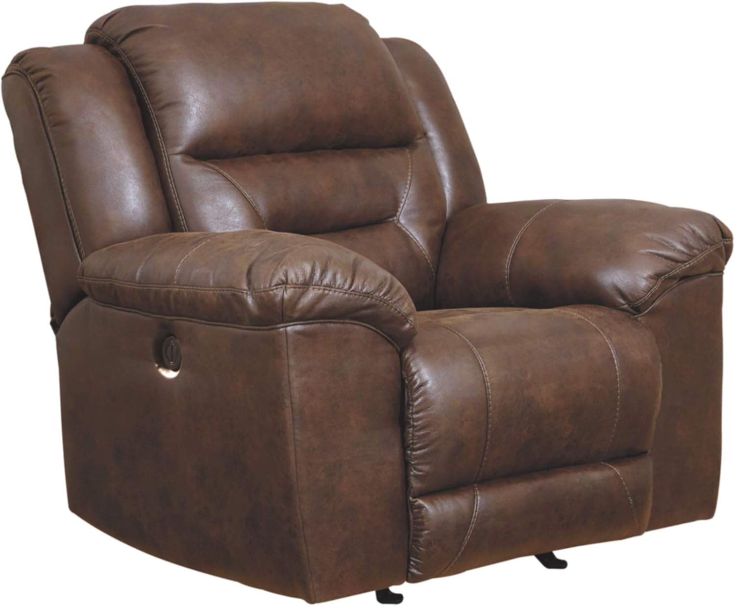 Faux Leather Power Rocker Recliner, Dark Brown R35652