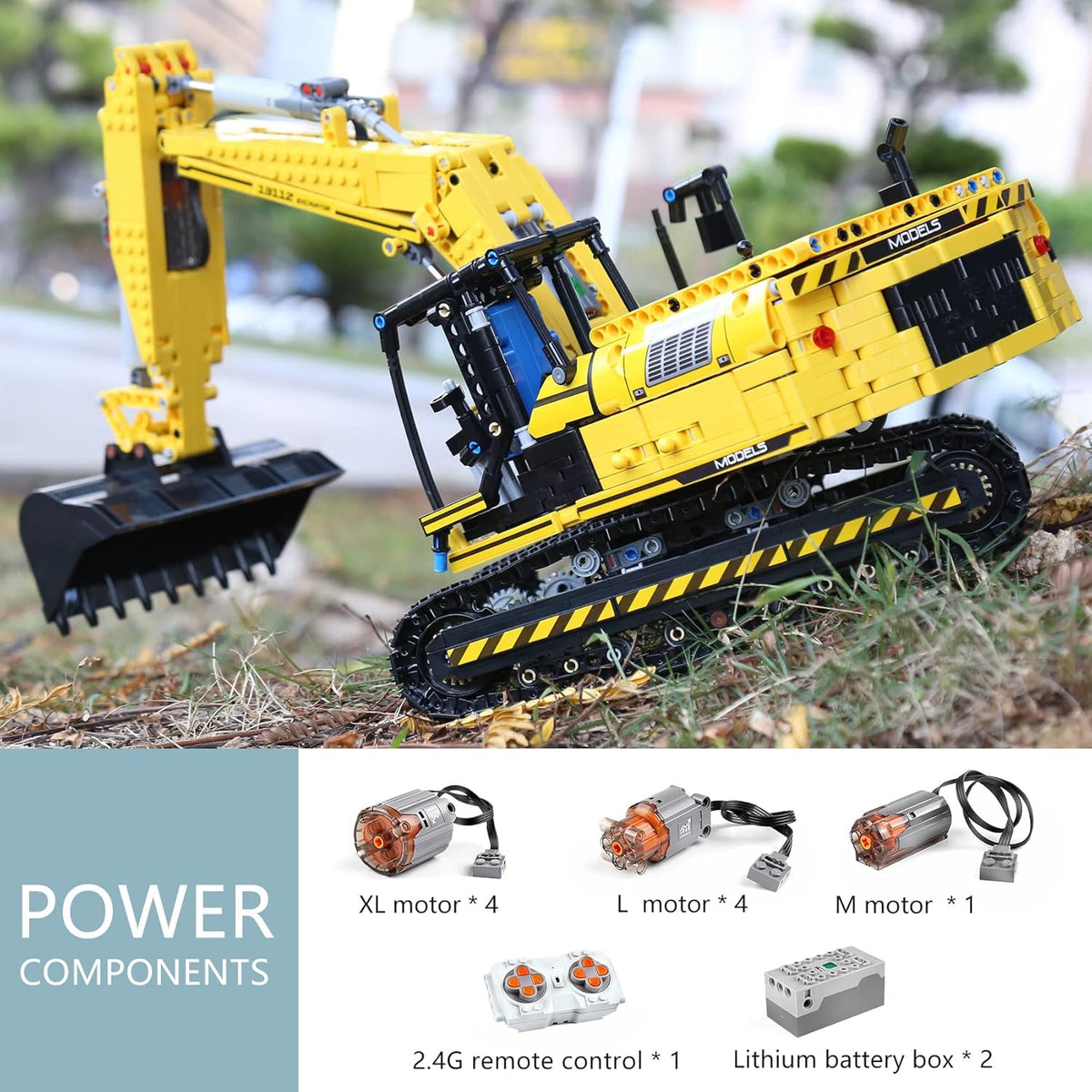 Excavators Building Kits, 1828 Pieces with Motor/APP Remote Control U606