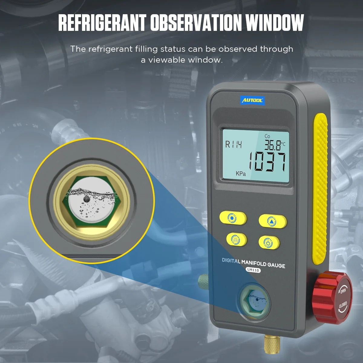 Digital Refrigeration Manifold Gauge Set HVAC Vacuum Pressure Tester Kit G58291