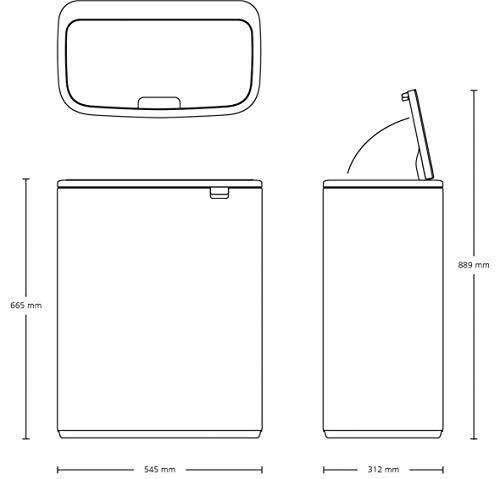 Passion Red Touch Bin 2 x 30 LITER I4842