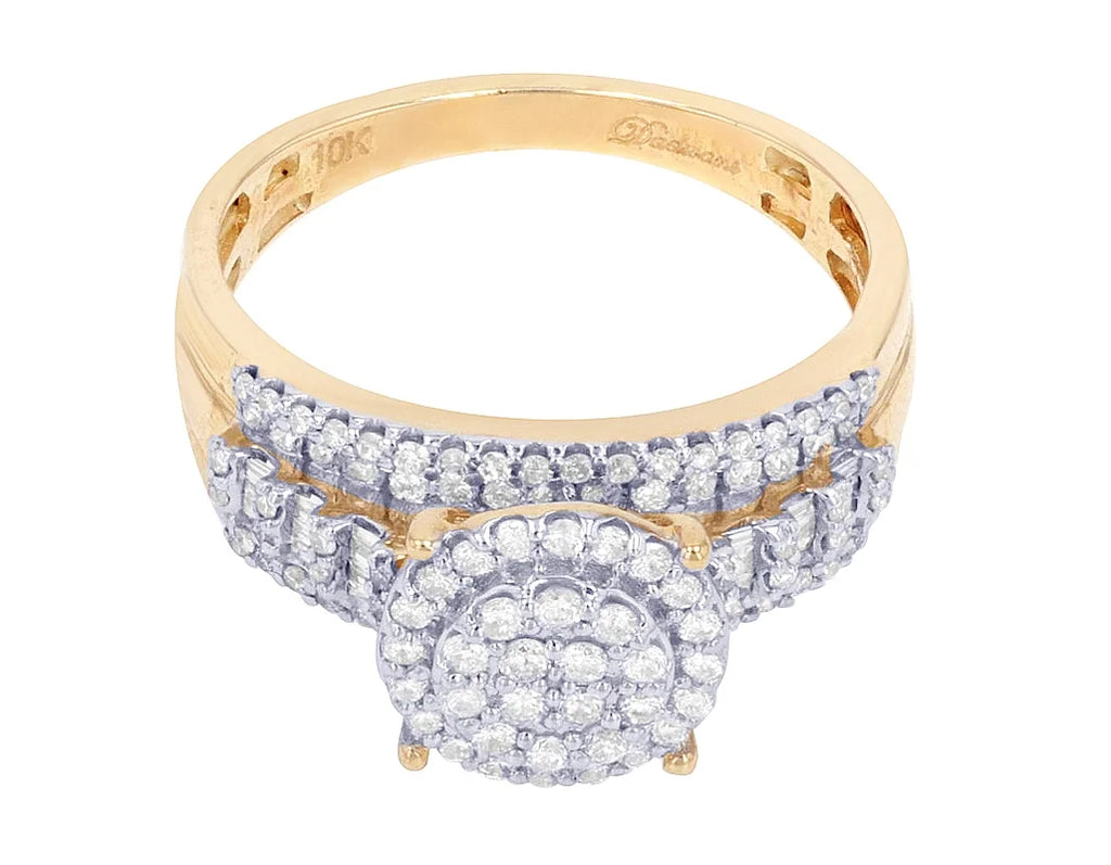 0.78 CT Diamond 10K Yellow Gold Cluster Ring U557