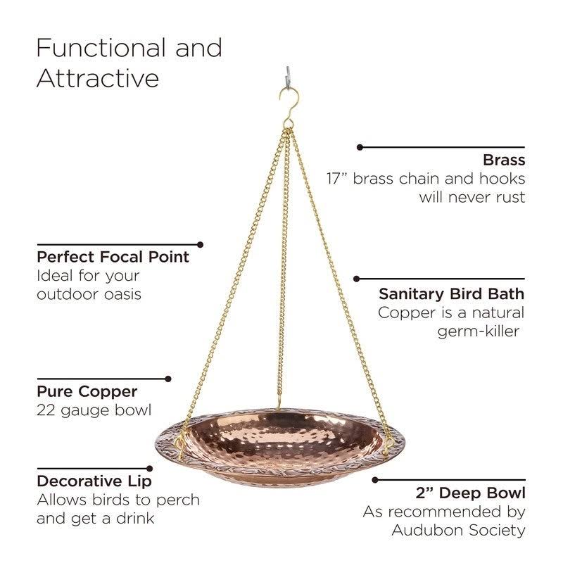 Copper Bird Bath on Garden Pole W473