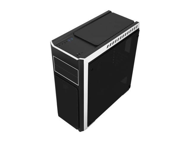 Black Steel Tempered Glass ATX Mid Tower Computer Case M1352