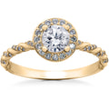 14k White, Yellow, Rose Gold Lab Grown Diamond Halo Engagement Ring J432