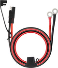 SAE Battery Connector 10AWG to Ring Terminal Harness with 15Amps Fuse 2 Pin Quick Disconnect 2FT Extension Cable Q751