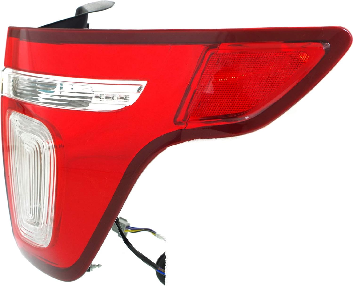 Tail Light Assembly for 2011-2015 Ford Explorer, Clear and Red Lens, Passenger Side X531943