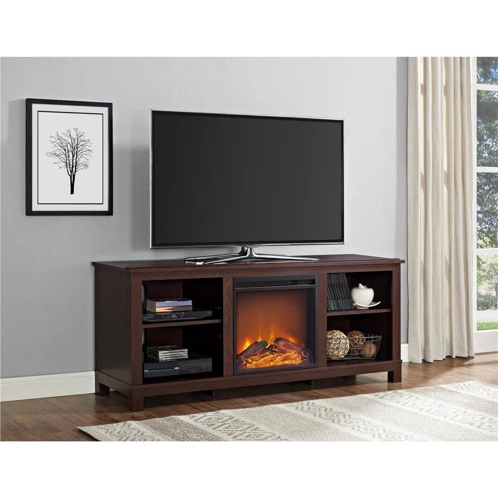 Espresso TV Console with Fireplace M1750
