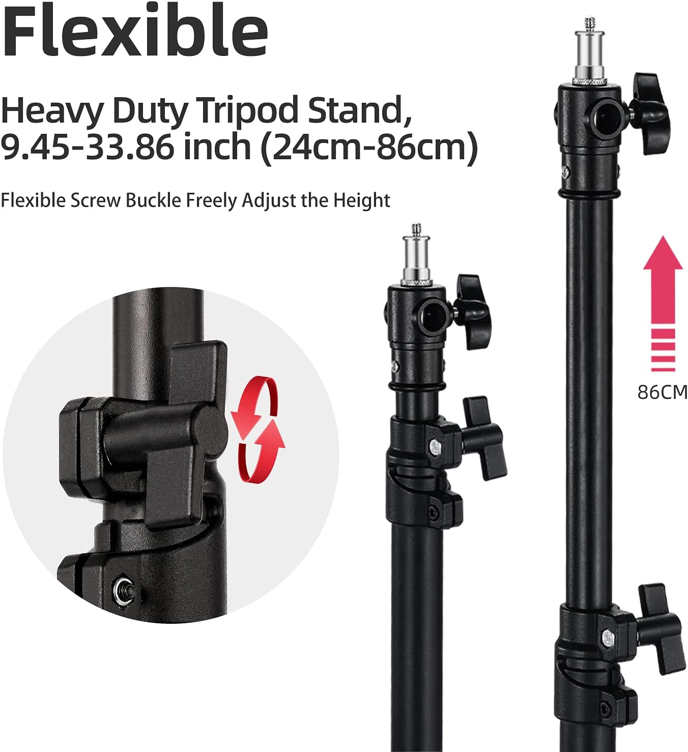 2 Pack Heavy Duty Aluminum Alloy Photography Light Stands Kit H5863