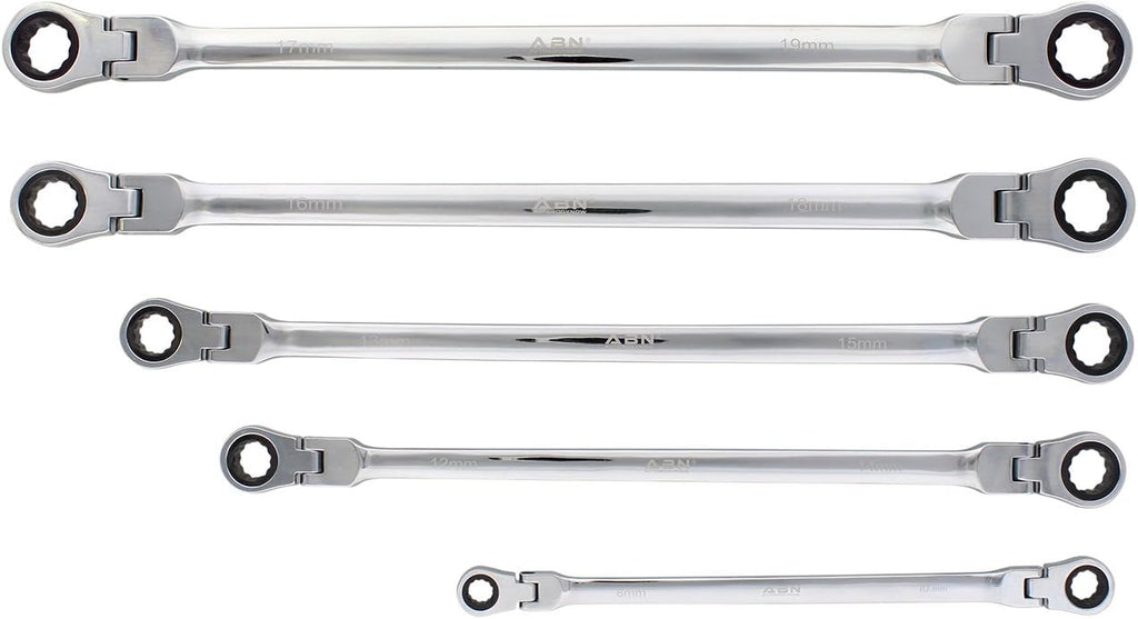 5pc Ratcheting Wrench Set Double End Flex Head Metric R673