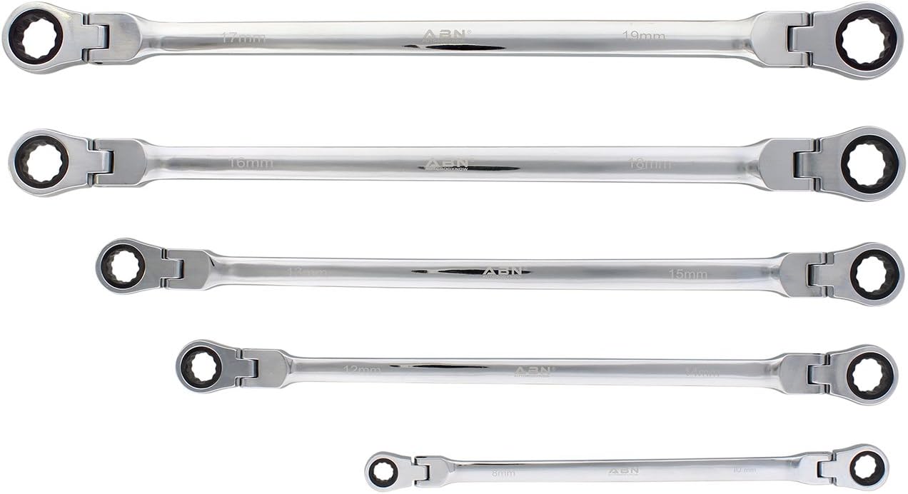 5pc Ratcheting Wrench Set Double End Flex Head Metric R673