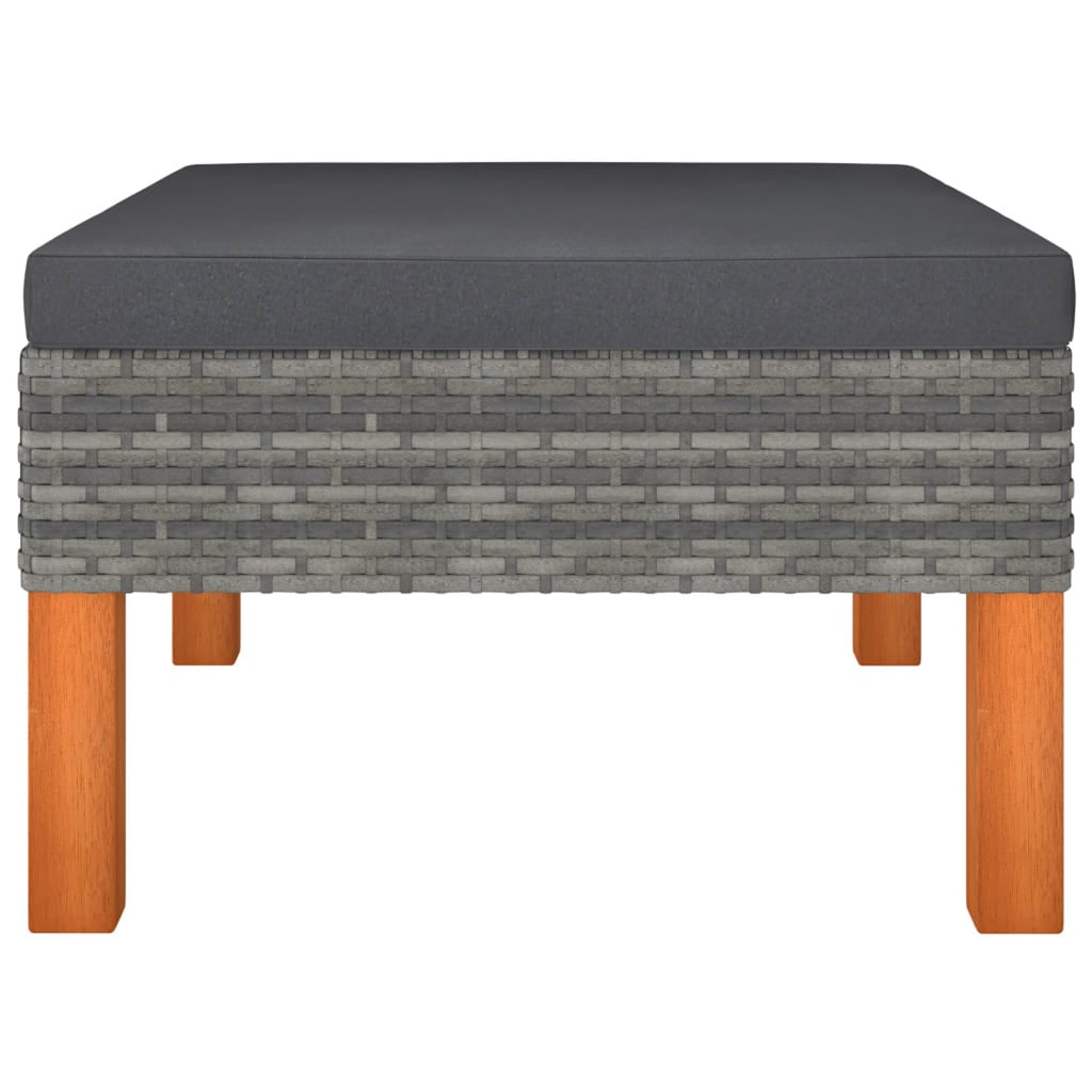 9 Piece Gray Poly Rattan Patio Conversation Set O63236