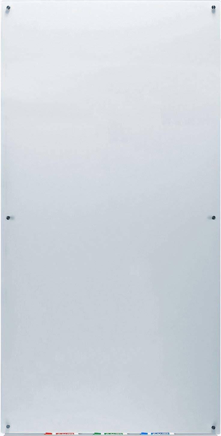White Glass Dry-Erase Board 36 inch x 72 inch with Aluminum Marker Tray X4250