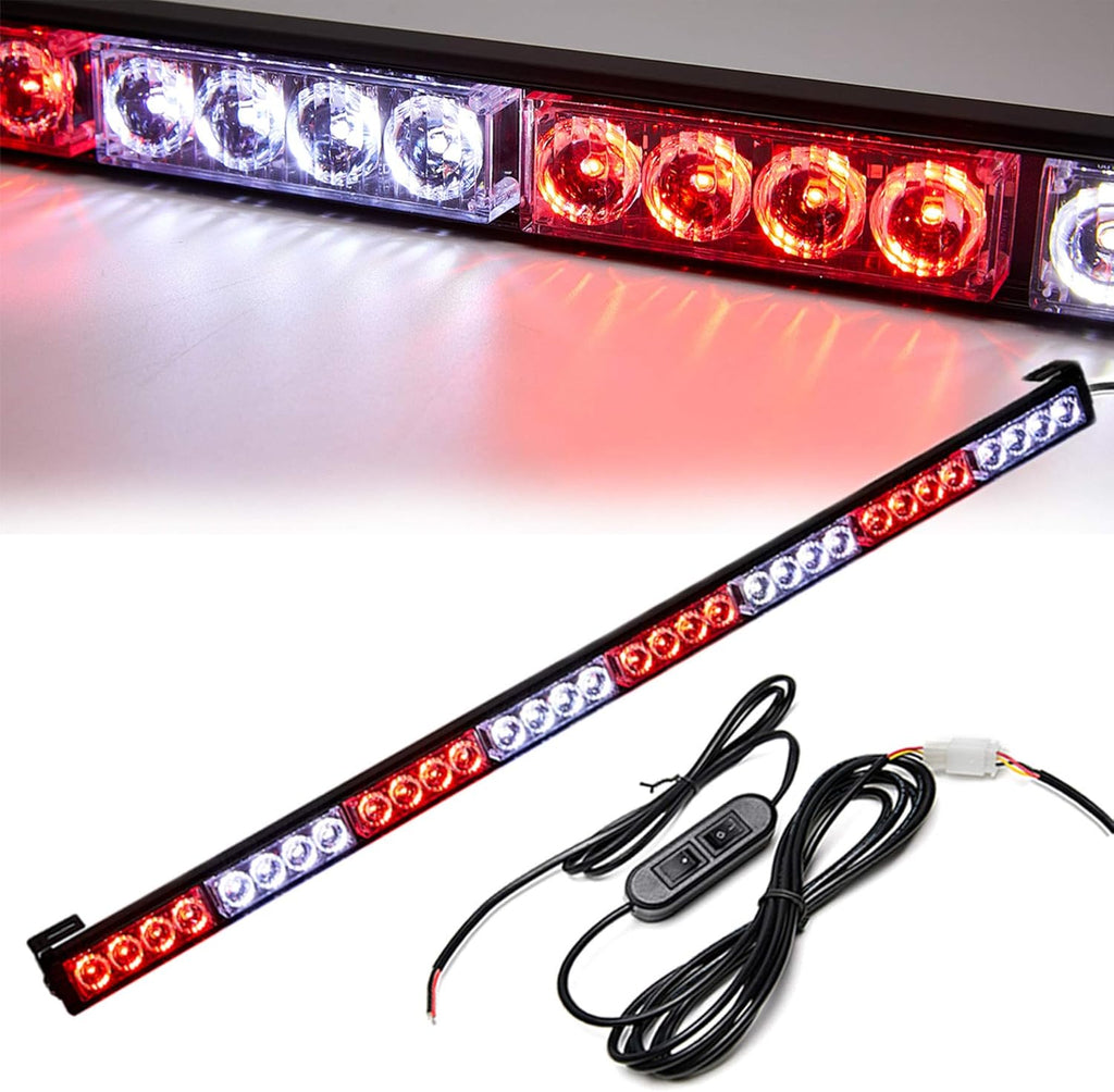 Red/Blue 35.5 Inch 32 Led Waterproof Strobe Light Bar Pack of 2 N904