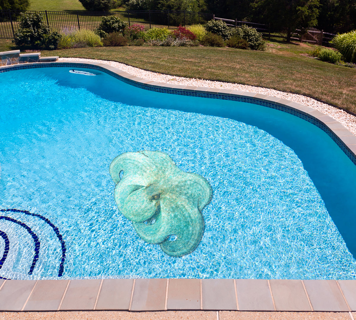 Green Octopus Underwater Pool Mat Tattoo V5771