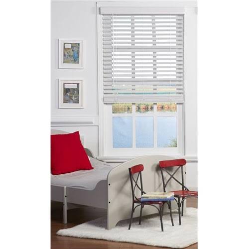 Cordless Faux Wood Blind White 46 x 64 in. A576220