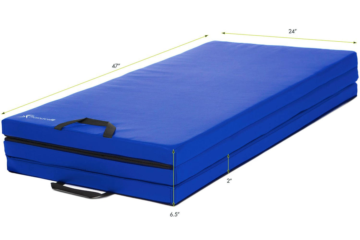 Black Tri-Fold Exercise Mat with Carrying Handles R723295