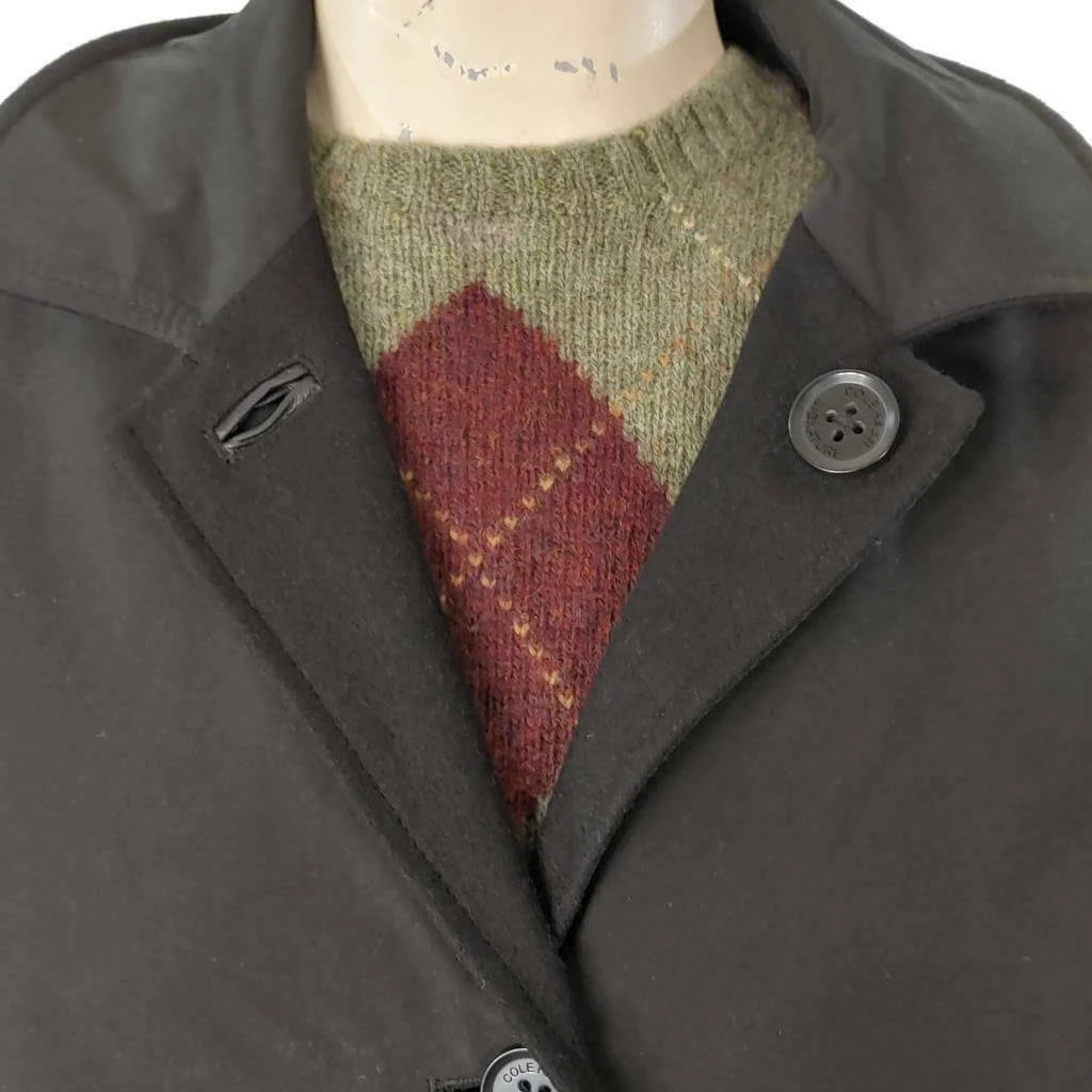 Reversible Wool Car Coat Black J8514