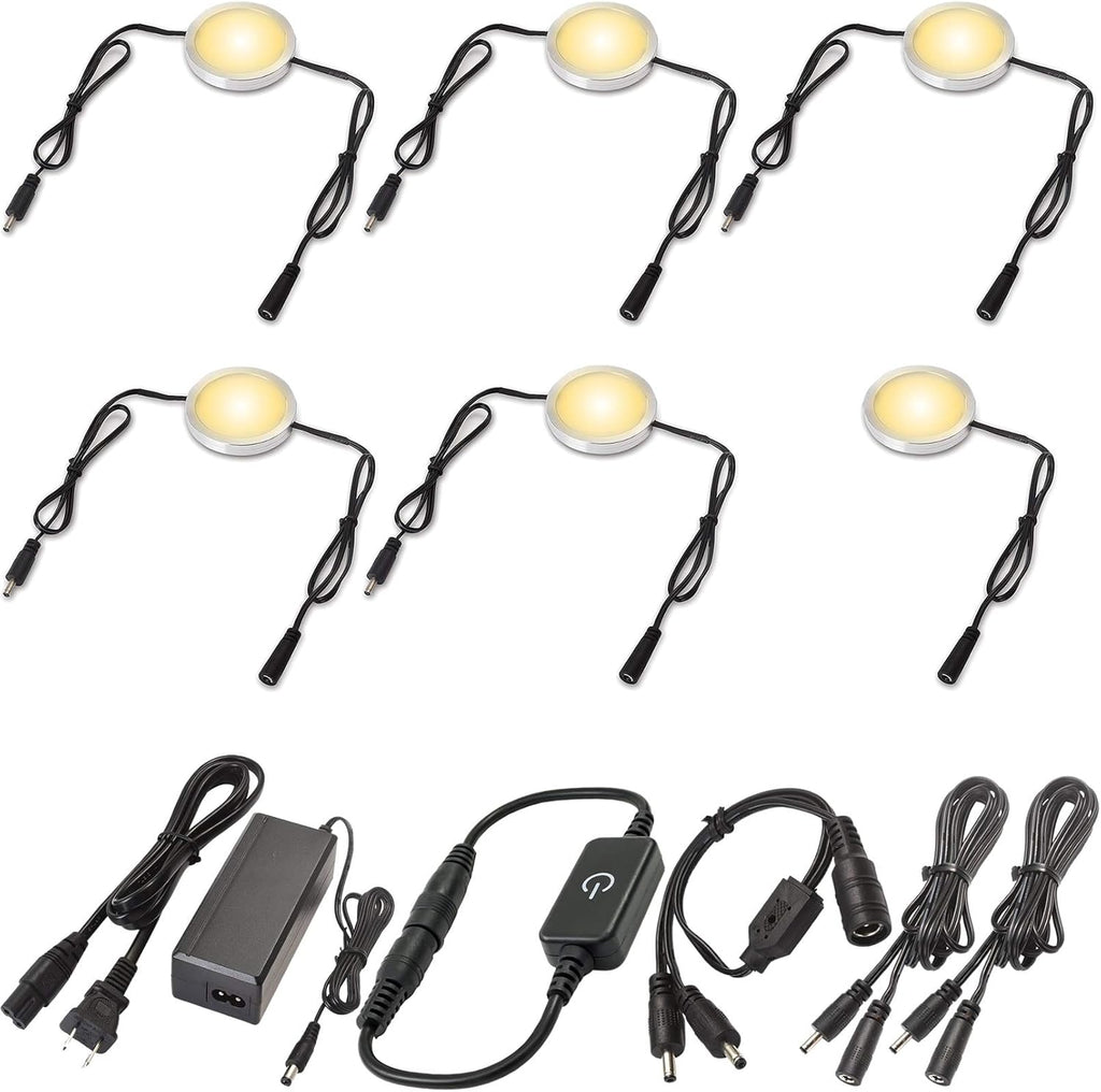 Under Cabinet LED Lighting Kit, 12 Lights, Warm White, Pack of 2 I466311