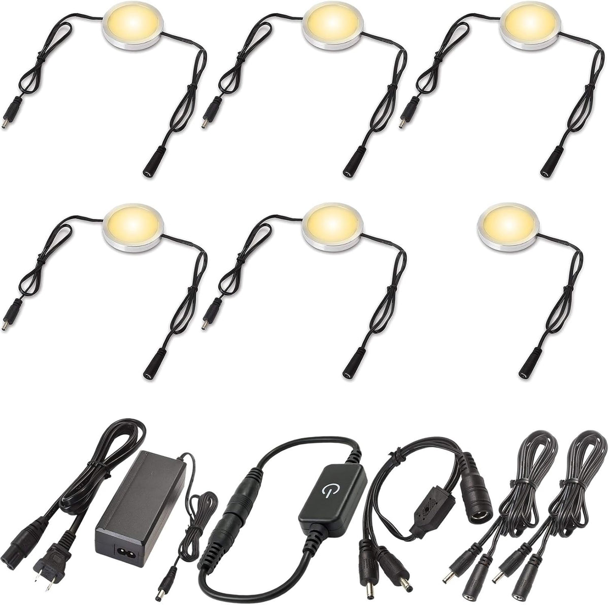 Under Cabinet LED Lighting Kit, 12 Lights, Warm White, Pack of 2 I466311