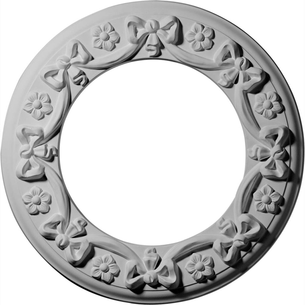 12 1/4x22OD x 7 1/2x22ID x 7/8x22P Ribbon with Bow Ceiling Medallion S464826