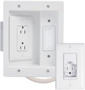 White Recessed In Wall TV Power & Cable Management Kit, Pack of 2 S822929