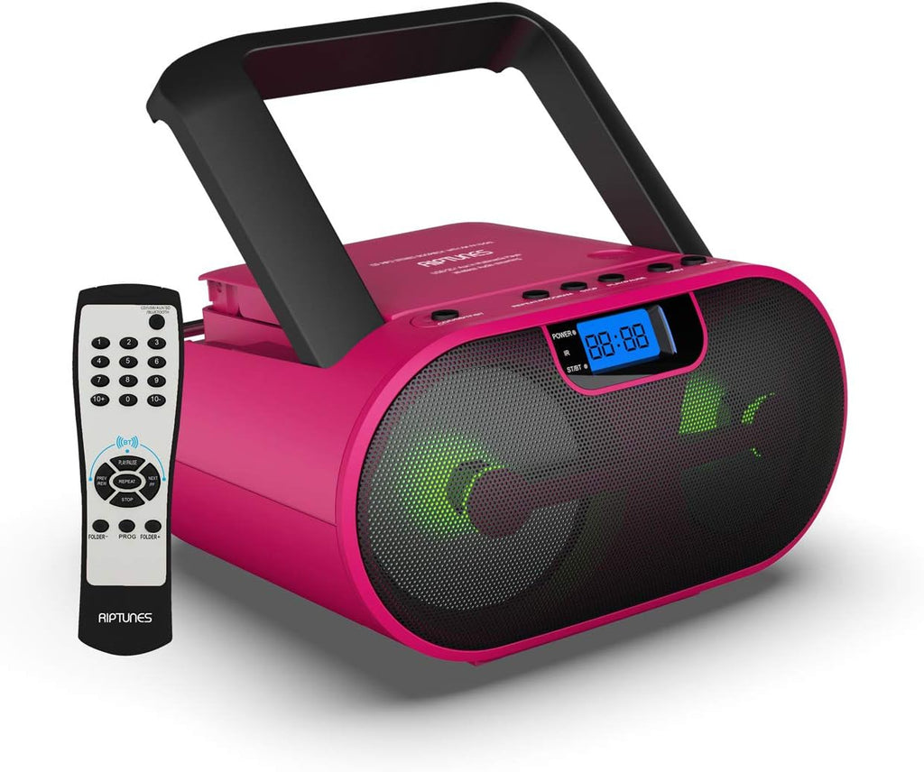 Pink Pack of 2 Portable CD Player Boombox with Bluetooth D85567