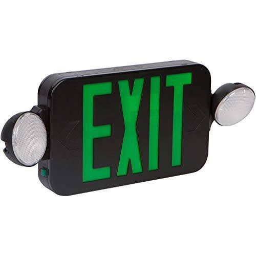 Micro Combo LED Exit Emergency Light Black Housing F361