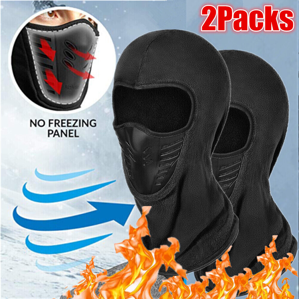 2x Men’s Cold Weather Balaclava Face Mask Winter Windproof Fleece Ski Mask U262