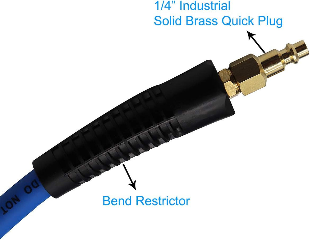 Hybrid Air Hose 3/8-Inch by 100-Feet 300 PSI Heavy Duty, Lightweight, Kink Resistant, Blue Pack of 2 I656