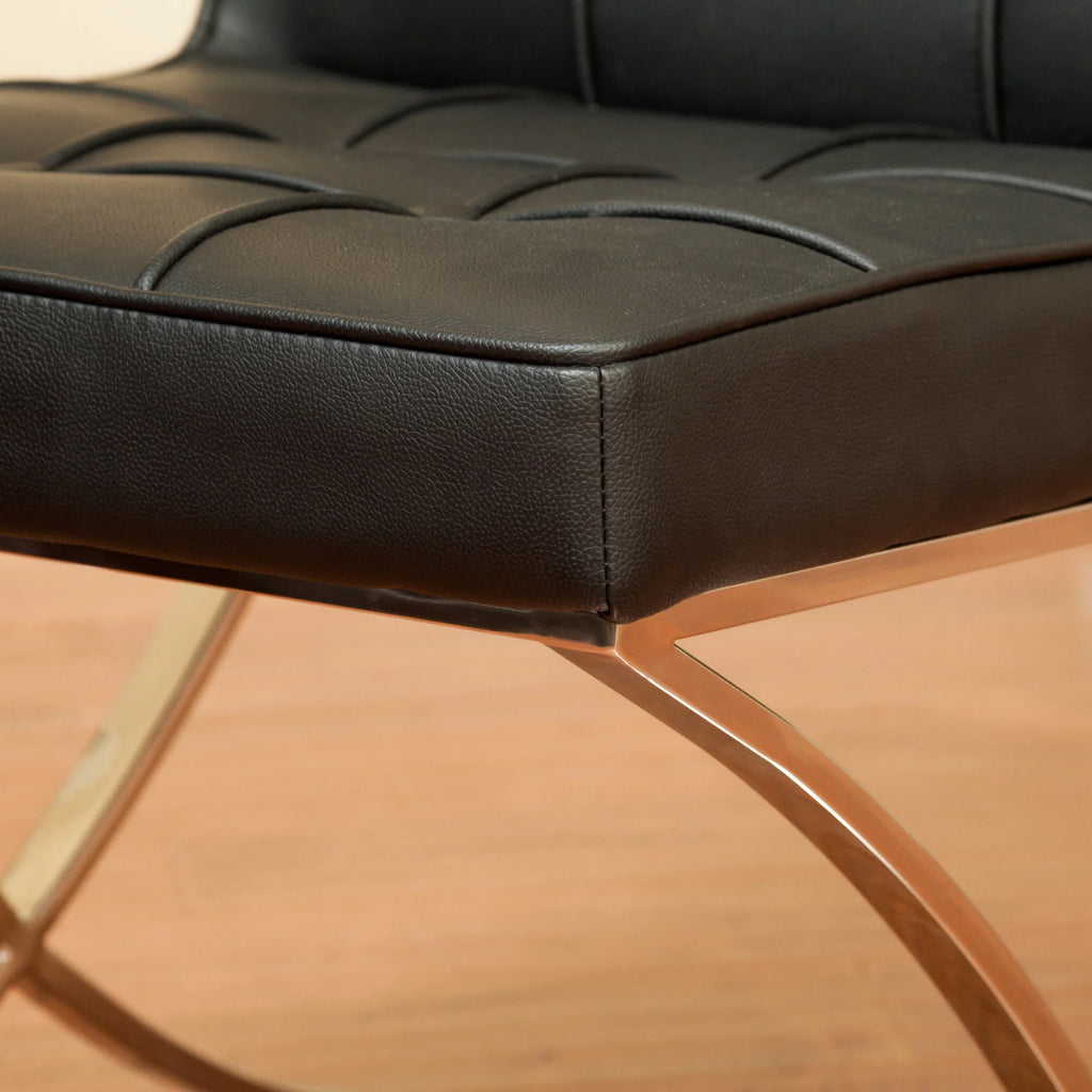 Black Bonded Leather Dining Chairs, Set of 2 O4527