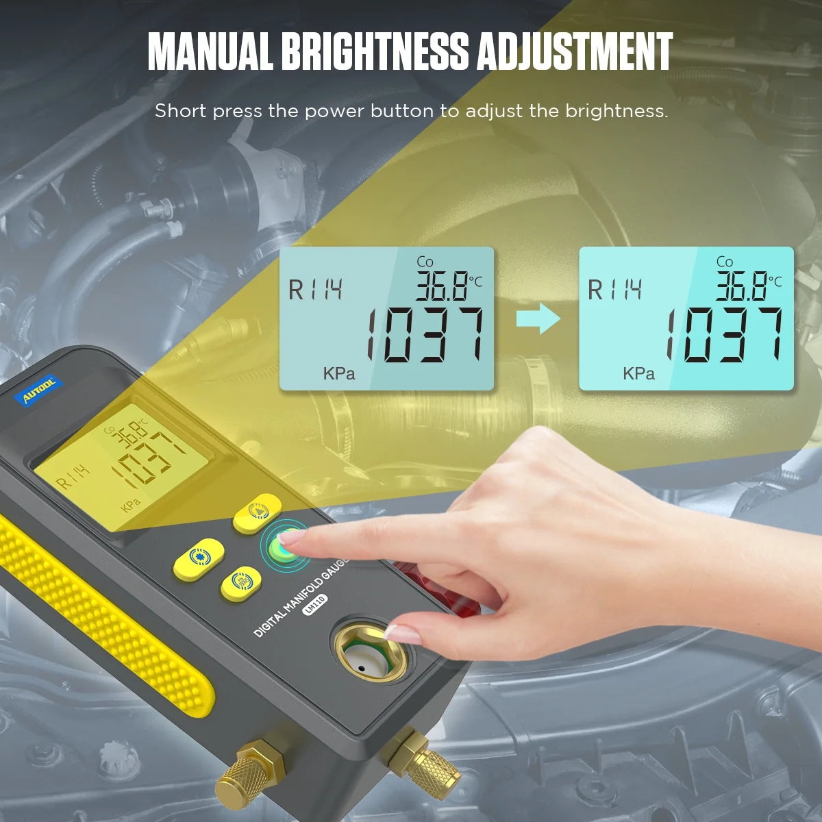 Digital Refrigeration Manifold Gauge Set HVAC Vacuum Pressure Tester Kit G58291