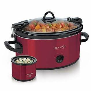6-Quart Slow Cooker with Little Dipper Warmer Red U457853